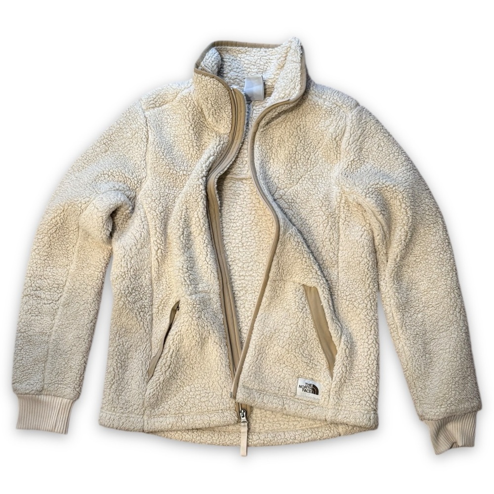 The North Face Campshire Full Zip Sherpa Fleece Jacket Women’s S Beige/Khaki Tan - Picture 8 of 11